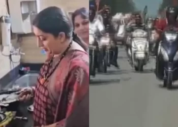 केंद्रीय मंत्री स्मृति ईरानी ने किया छत्तीसगढ़ का दौरा, कार्यकर्ताओं के लिए बनाई चाय; निकाली स्कूटर रैली
